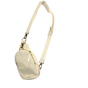 antik craft as new white woven cross body convertible belt bag TRAVEL